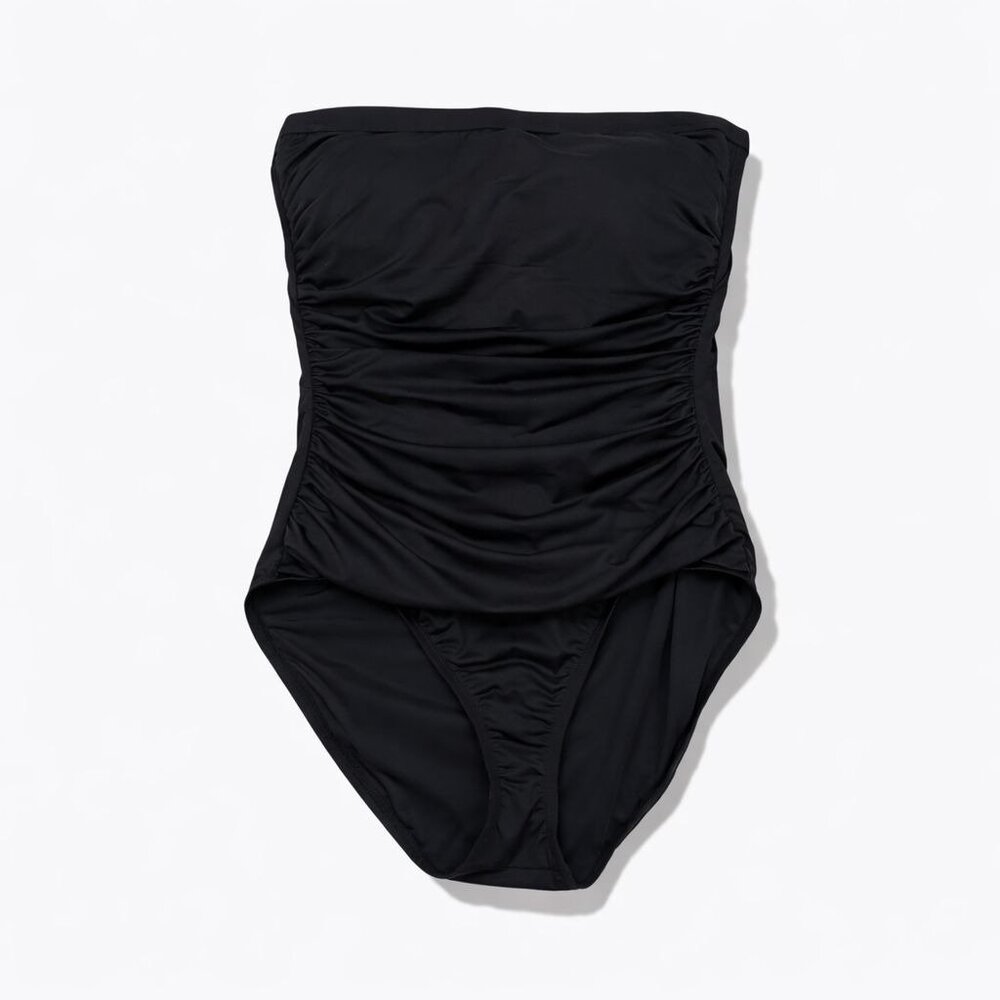 Tommy Bahama Pearl Shirred Bandeau One Piece Convertible Halter Black Women's 8